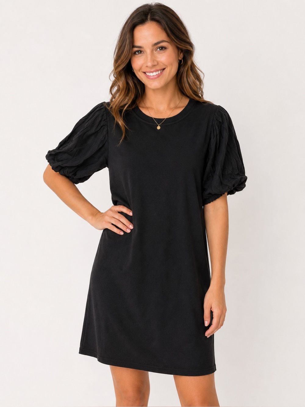 GAP Black Puff-Sleeve Mini Dress |MP|